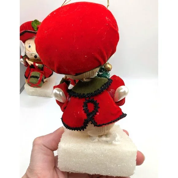 Vintage KURT ADLER Christmas Ornament Corn Husk Mice Trio, Corn Husk Mouse